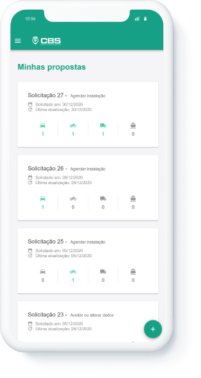 Tela da plataforma em um smartphone